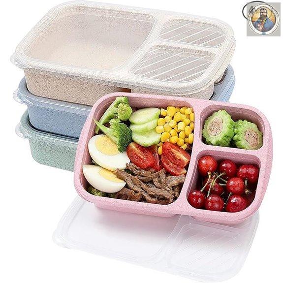 Buluker 4-Pack Bento Lunch Box Set with Compartments