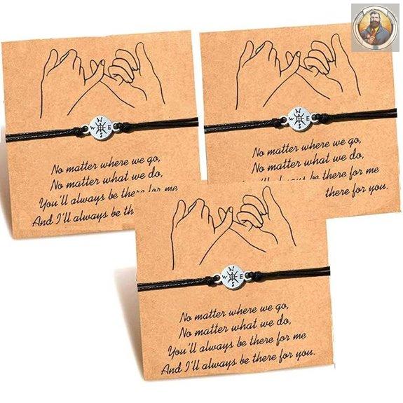 Matching Friendship Bracelets 3-Pack for Best Friends