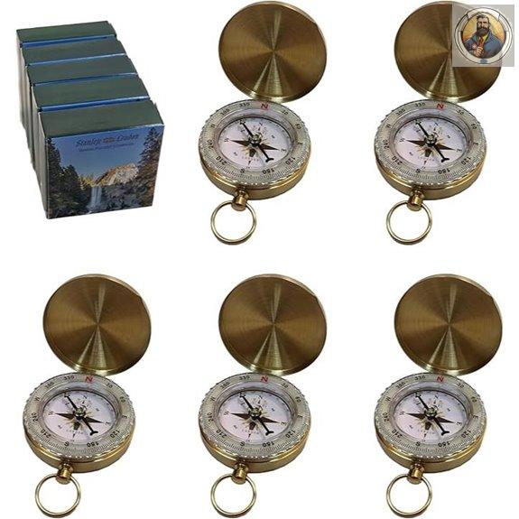 Glow-in-the-Dark Brass Pocket Compass for Outdoors