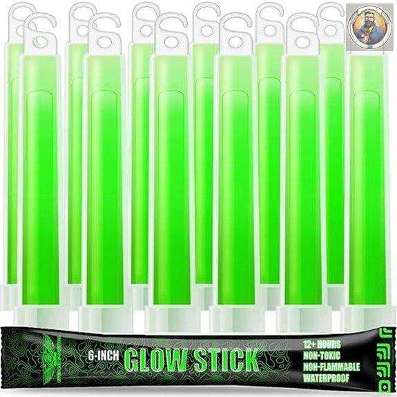 Everlit Survival Glow Sticks 12 Pack Green