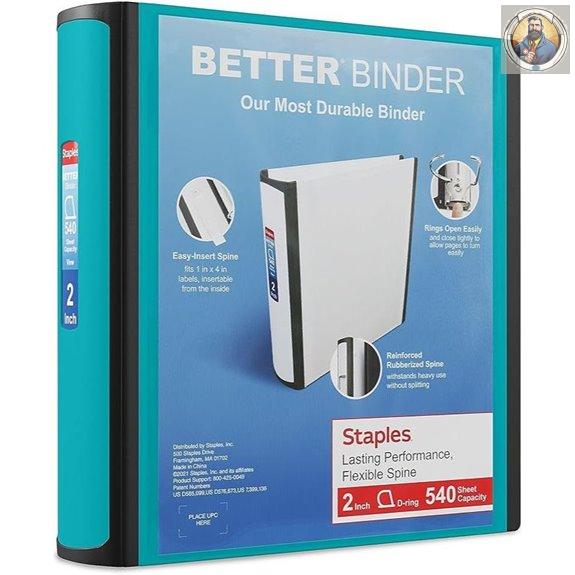 Staples 2-Inch Heavy-Duty 3-Ring Binder (2-Pack)