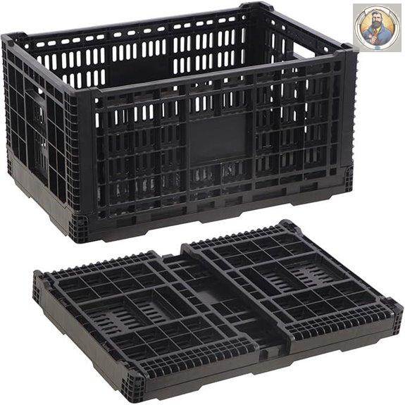 Heavy Duty Collapsible Plastic Storage Crate (72L)