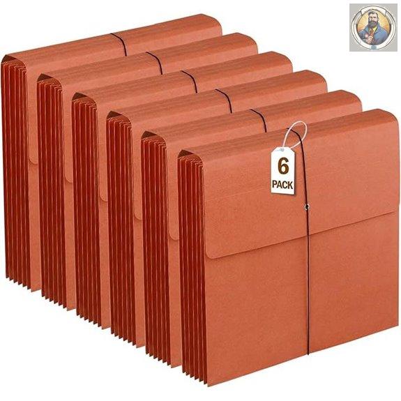 6-Pack Heavy Duty Expandable Accordion File Organizer