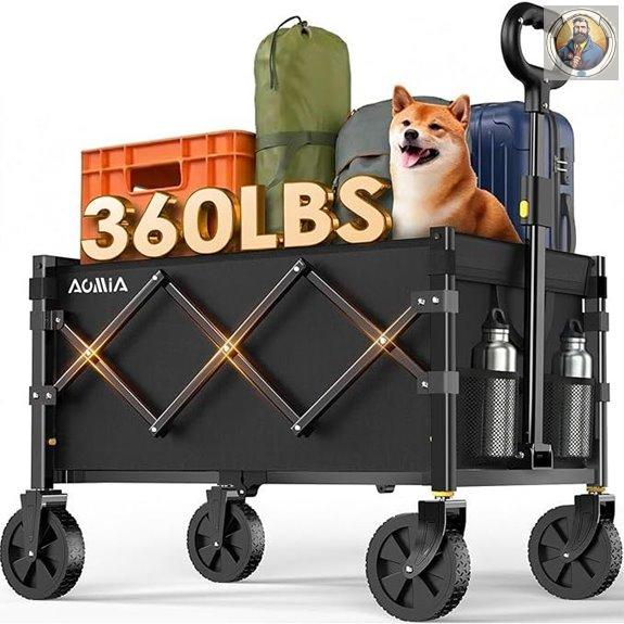 Foldable Heavy-Duty Utility Wagon with Wheels