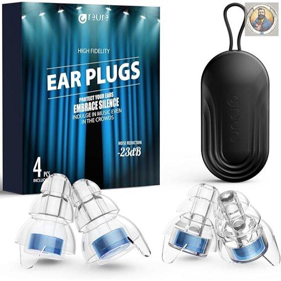 Reure High Fidelity Concert Ear Plugs (2 Pairs)