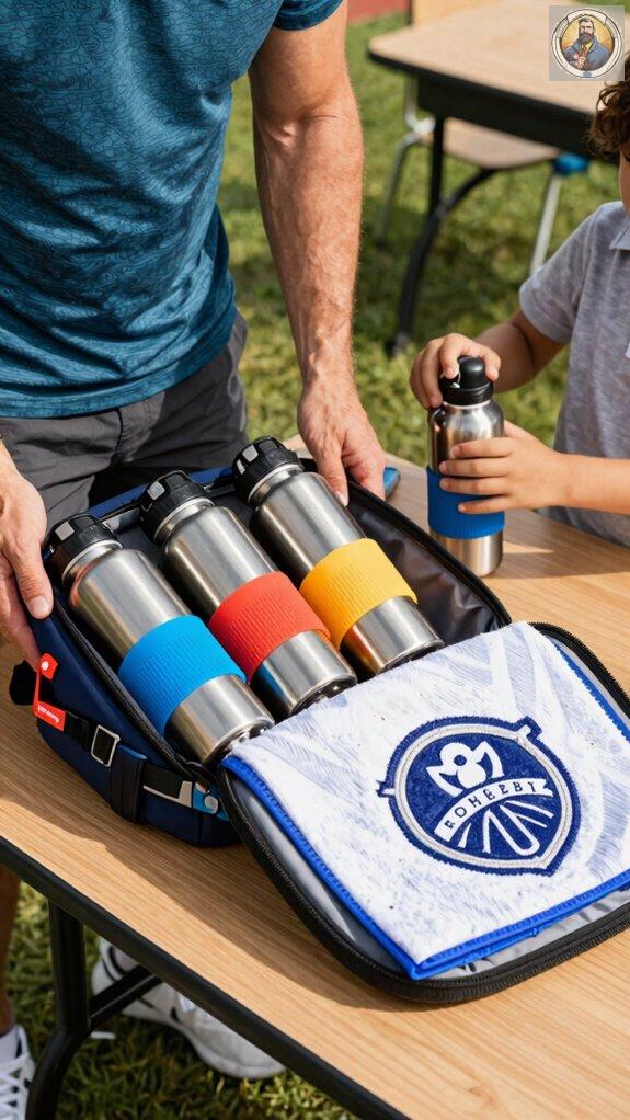 hydration snacks organized supplies