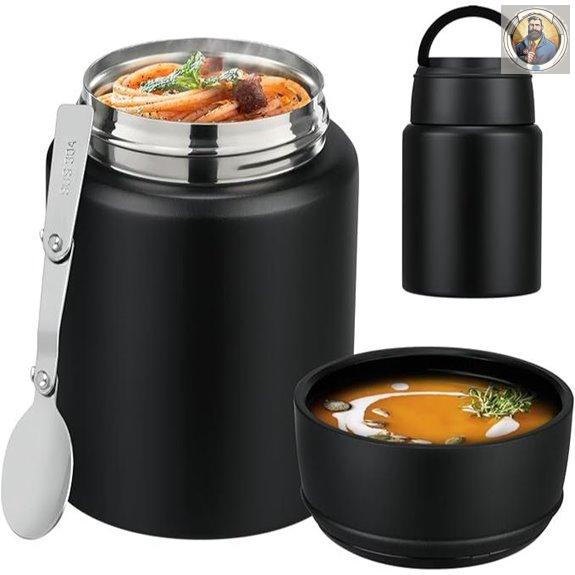 Insulated 16oz Food Thermo with Spoon for Hot Food