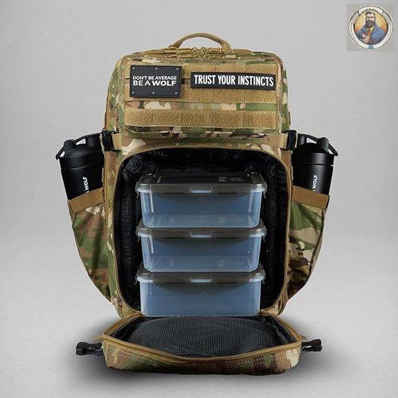 45L Meal Prep Backpack with Cooler and Water Resistance