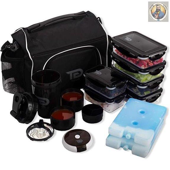 Insulated Meal Prep Bag with Containers & Accessories