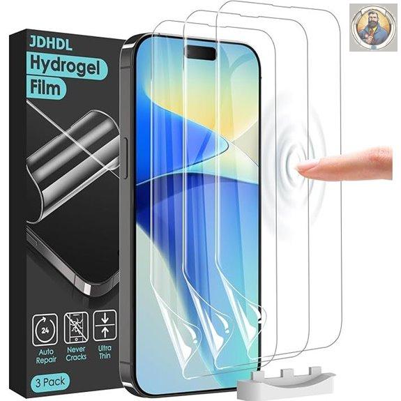 3 Pack Flexible TPU Screen Protectors for iPhone 16 Pro Max