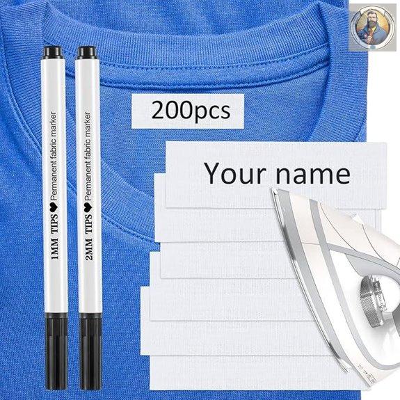 Tatuo 200 Iron-On Clothing Name Labels