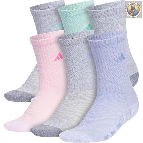 adidas Kids Cushioned Crew Socks (6 Pairs)