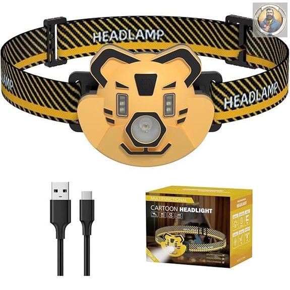 COSOOS Rechargeable Kids LED Headlamp for Camping