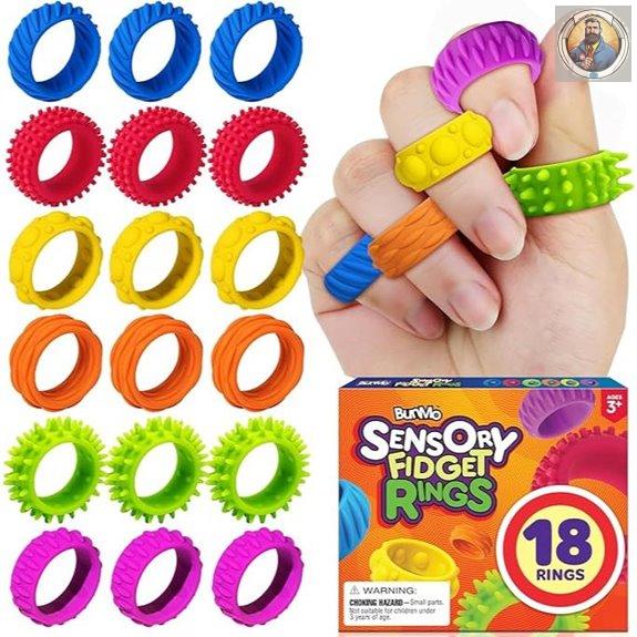 BunMo Sensory Fidget Rings Set for Kids