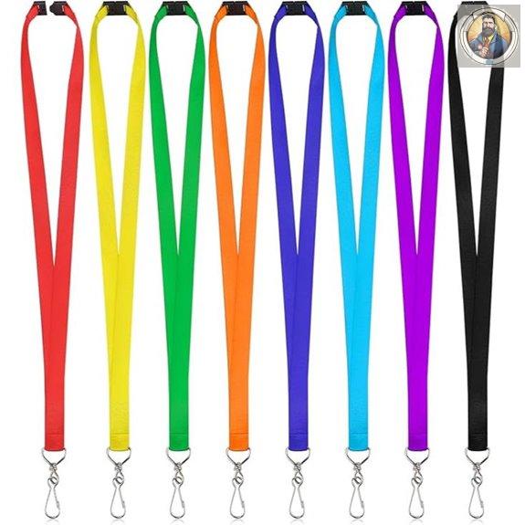 80-Pack Breakaway Badge Lanyards with Swivel J-Hooks