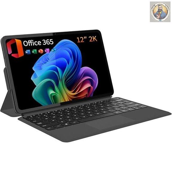 2-in-1 Laptop Tablet with Keyboard and Office 365