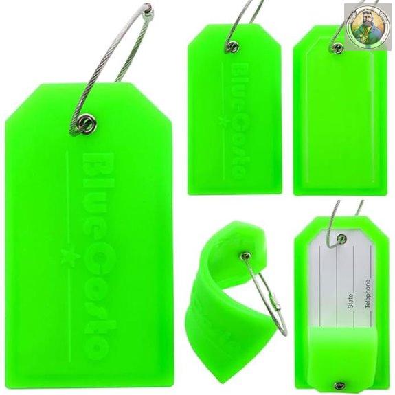 BlueCosto Large Green Luggage Tags (5 Pack)
