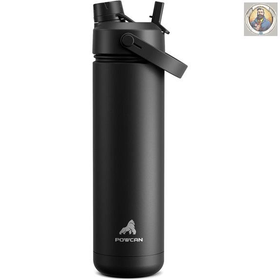 POWCAN 26 oz Insulated Water Bottle with Straw