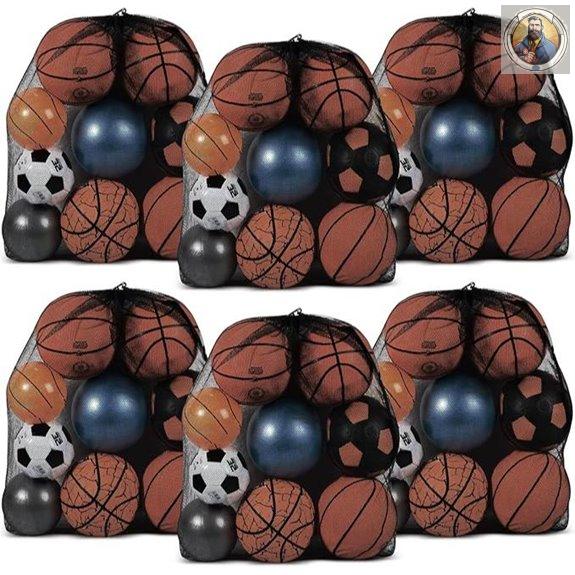 Woanger 6 Pack Large Mesh Sports Bag with Strap