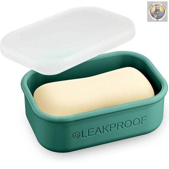 Quatish Leakproof Travel Soap Case with Draining Layer