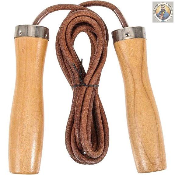 Toddmomy Leather Jump Rope with Wooden Handles