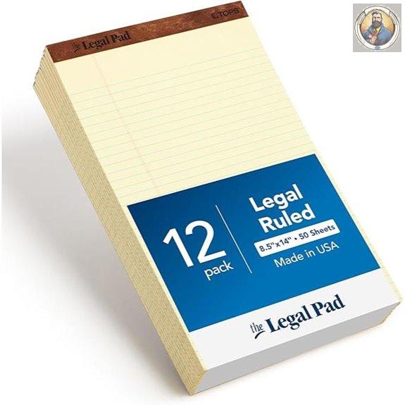 TOPS Legal Pad Writing Pads 8.5x14 50 Sheets