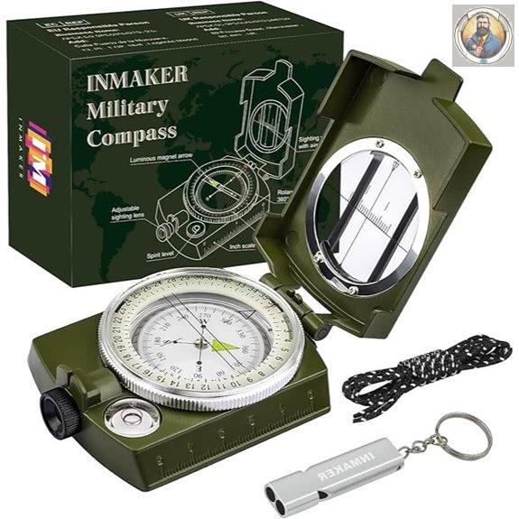 INMAKER Luminous Compass with Whistle for Outdoor Survival