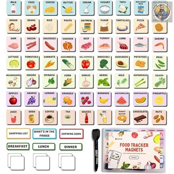 Magnetic Food Tracker & Nutrition Magnets Set