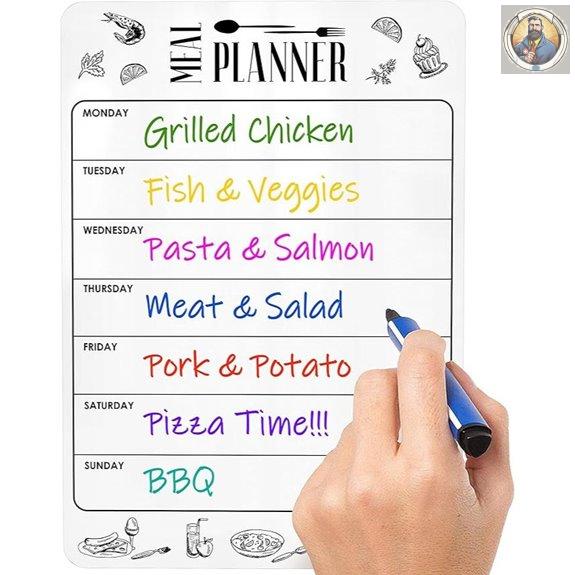 Magnetic Refrigerator Meal Planner Board (8.5x12 inches)