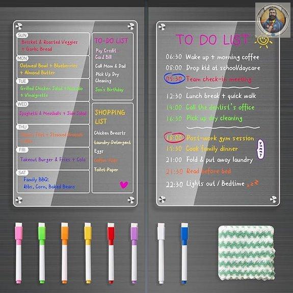 Magnetic Meal Planner Set with Markers & Towel