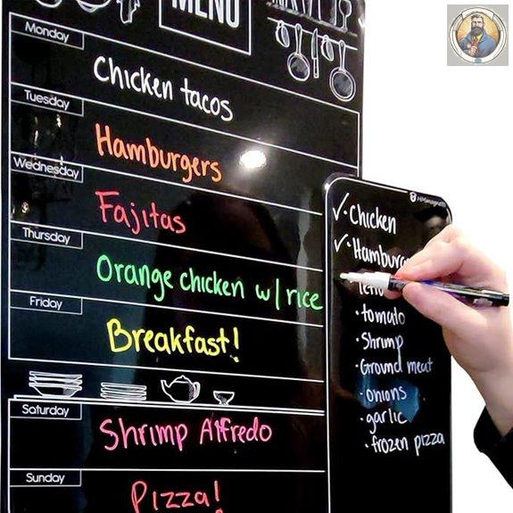 Magnetic Weekly Menu Board with Markers & Lists