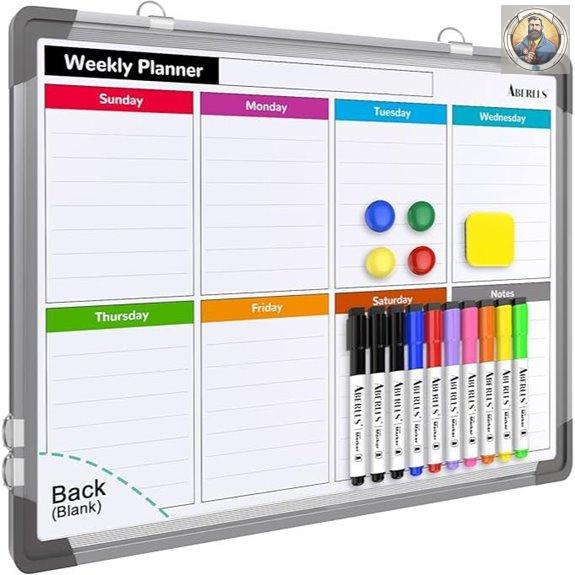 Weekly Magnetic Dry Erase Whiteboard for Wall