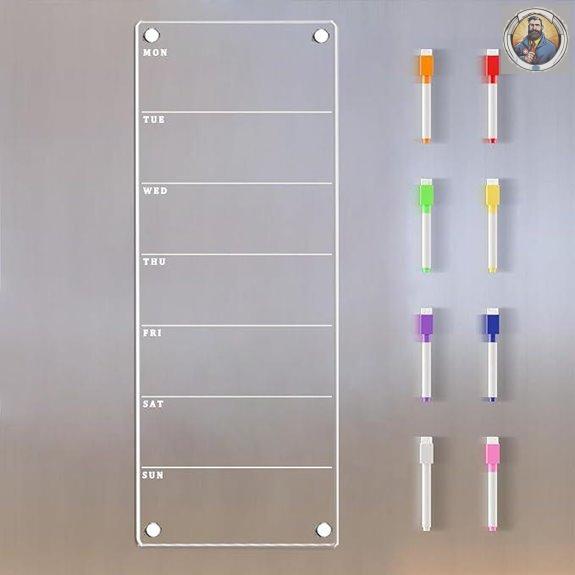 Magnetic Weekly Fridge Planner with Markers