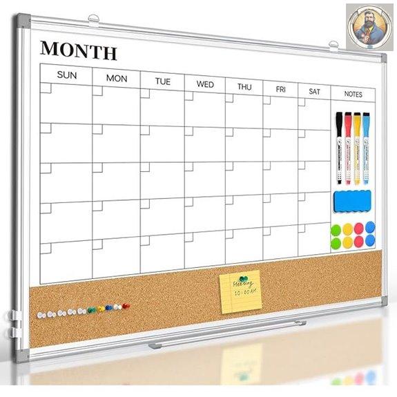 Magnetic Dry Erase Calendar Whiteboard 24x18