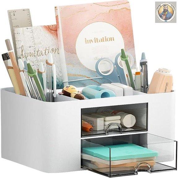 Marbrasse Pen Organizer with Drawers and Compartments