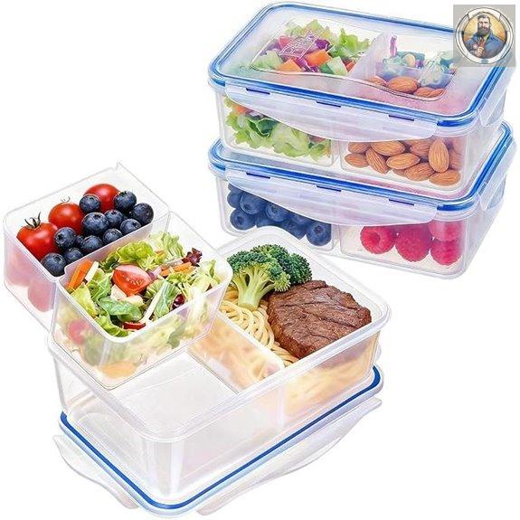 KIGI 12-Pack Meal Prep Containers with Dividers