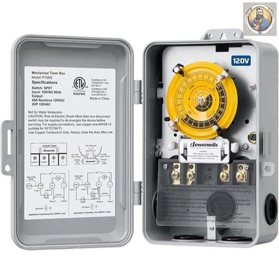 DEWENWILS 24-Hour Mechanical Timer Switch 120VAC
