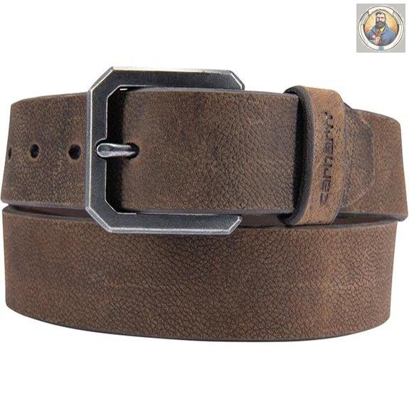 Carhartt Men's Leather Saddle Belt with Nickel Hardware