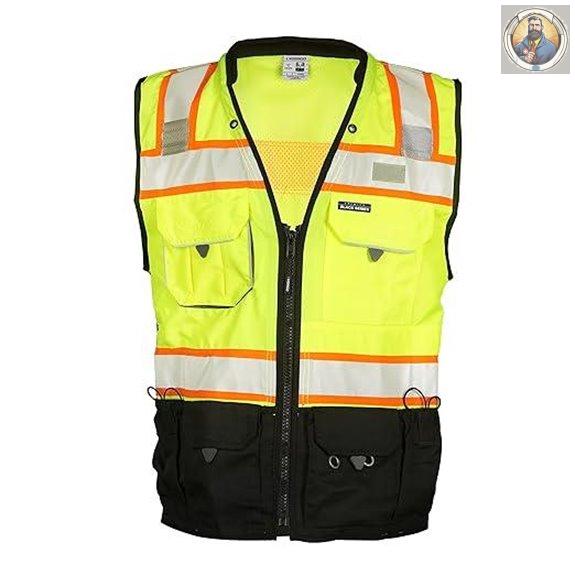 Kishigo Men's Hi-Vis Surveyors Vest with Pockets