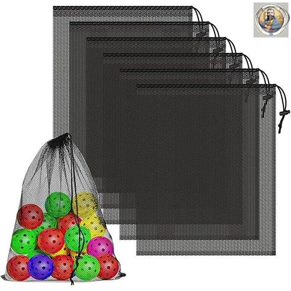 6-Pack Mesh Drawstring Storage Bags