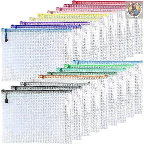 Oaimyy 18 Pcs Mesh Zipper Pouches for Organization