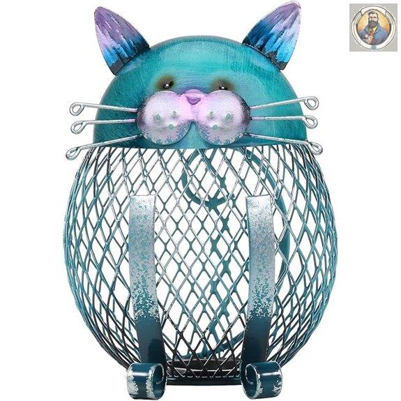 Metal Cat Coin Bank for Adults and Cat Lovers