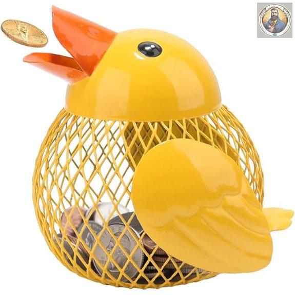Coin Jar Duck Piggy Bank – Metal Money Organizer
