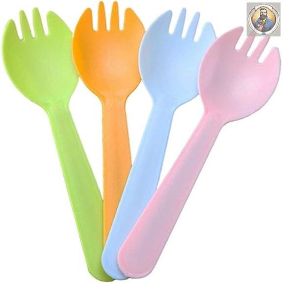 Mini Disposable Sporks 4.3 - 100 Count