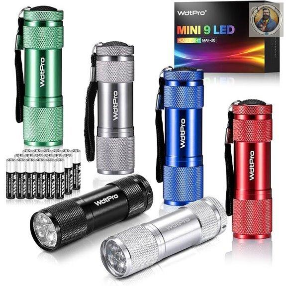 WdtPro LED Mini Flashlights 6 Pack with Lanyards