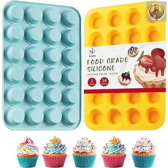 VRUIFA 2-Pack Mini Muffin Pan Nonstick BPA-Free