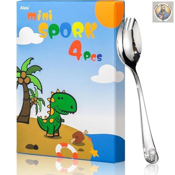 Alata Mini Stainless Steel Sporks (4-Pack)