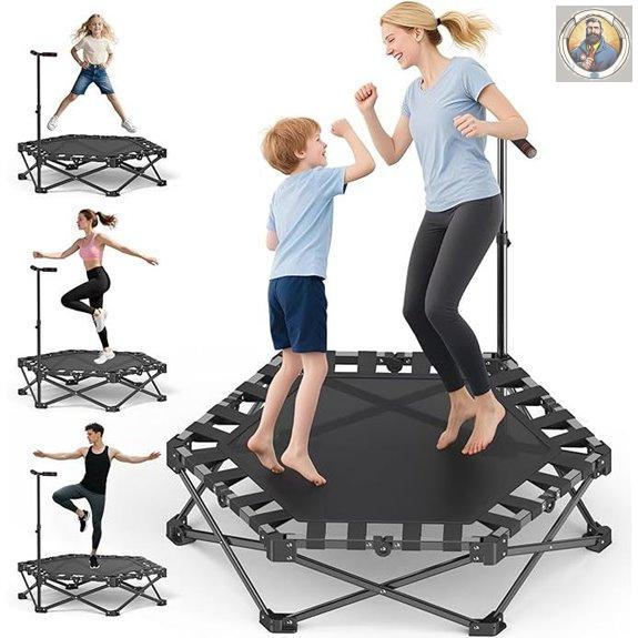 RYGEO Mini Fitness Trampoline with Handle