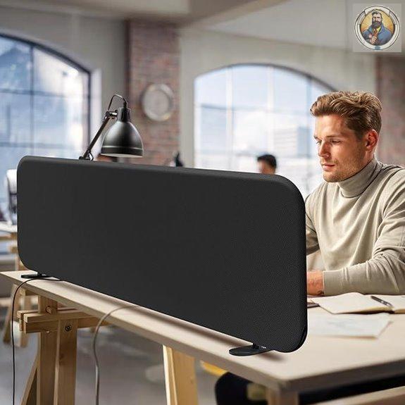 Movable Desk Privacy Partition 48x18 Midnight