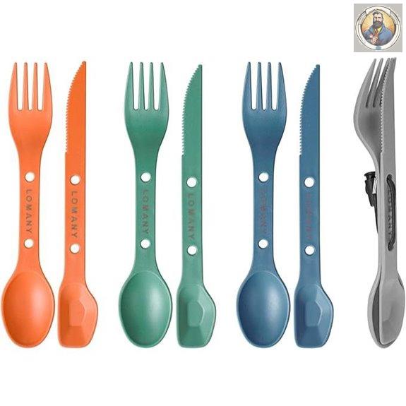 Reusable 4-in-2 Camping Utensil Set (4 Colors)